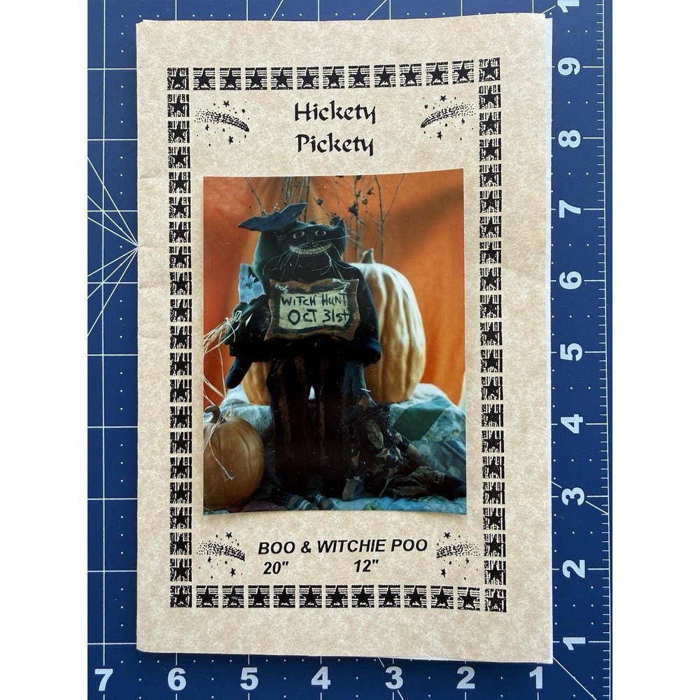 Hickety Pickety Craft Pattern BOO & WITCHIE POO Halloween Decor 20"‎ & 12" Uncut